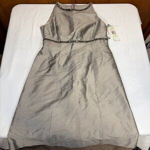 NWT Jones New York Sleeveless Champagne Nights Dress Women's 8 Silver